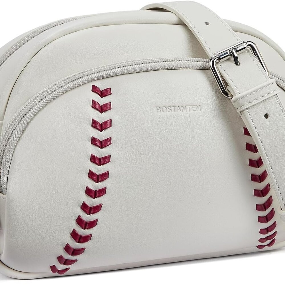Baseball Crossbody Purse Vegan Leather Small Shoulder Bag for Women